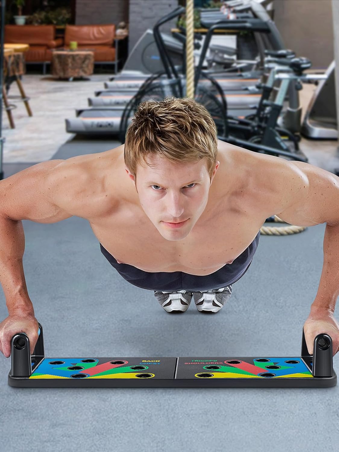 Push up Board Foldable 14-In-1 Press up Boards - Portable Fitness Equipment for Men & Women, Home Gym Muscle Strength Training, Perfect Push up System, Black